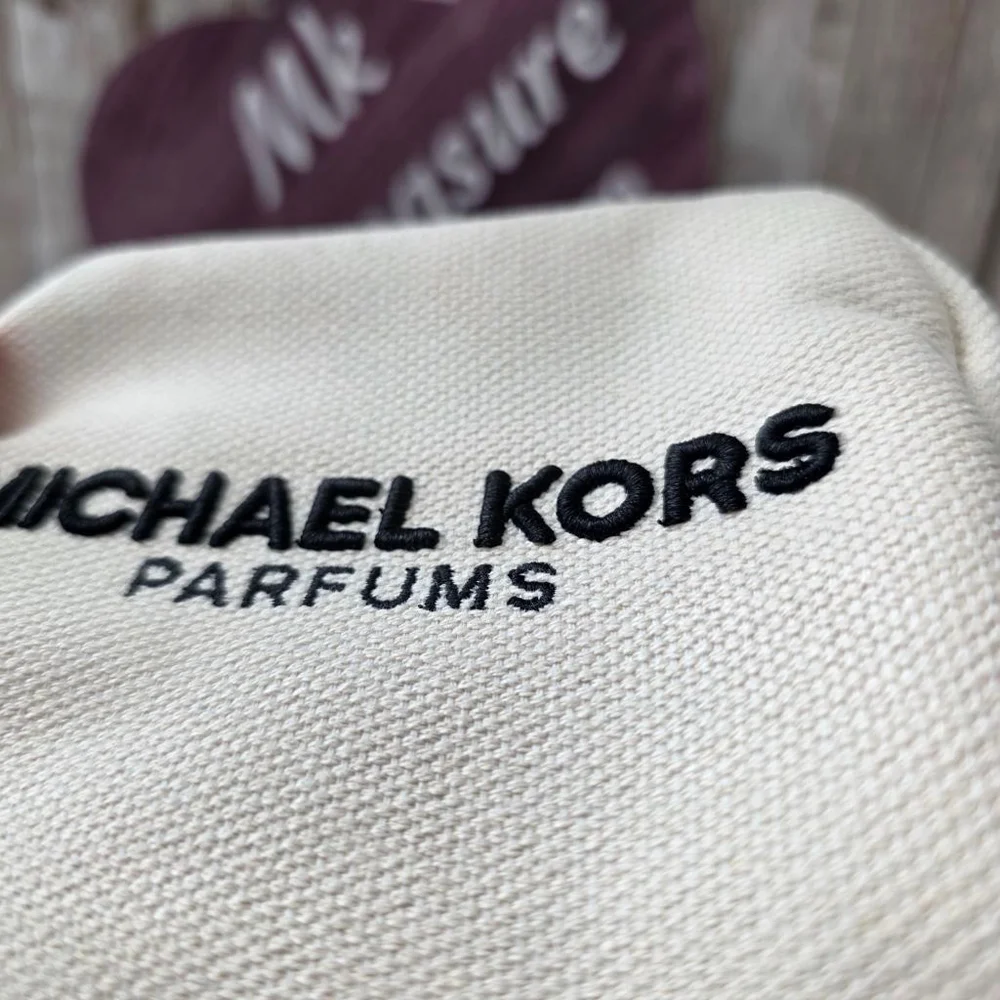 Michael Kors Beige Black Cosmetic Bag